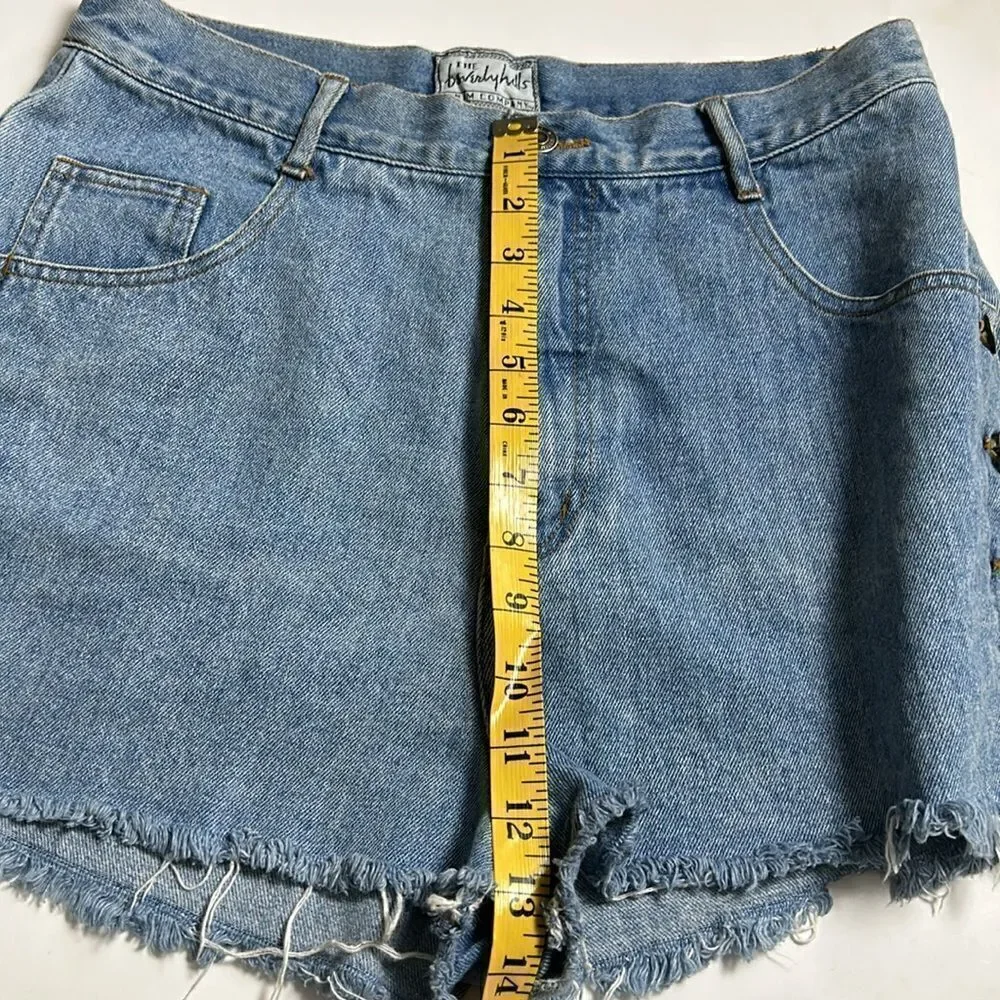 Vintage 80s BEVERLY HILLS denim co Cowgirl high rise jeans mom shorts sz 13/14